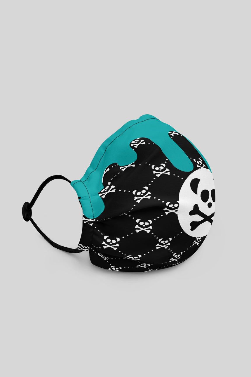 Unisex Monogram Turquoise Drip Face Mask