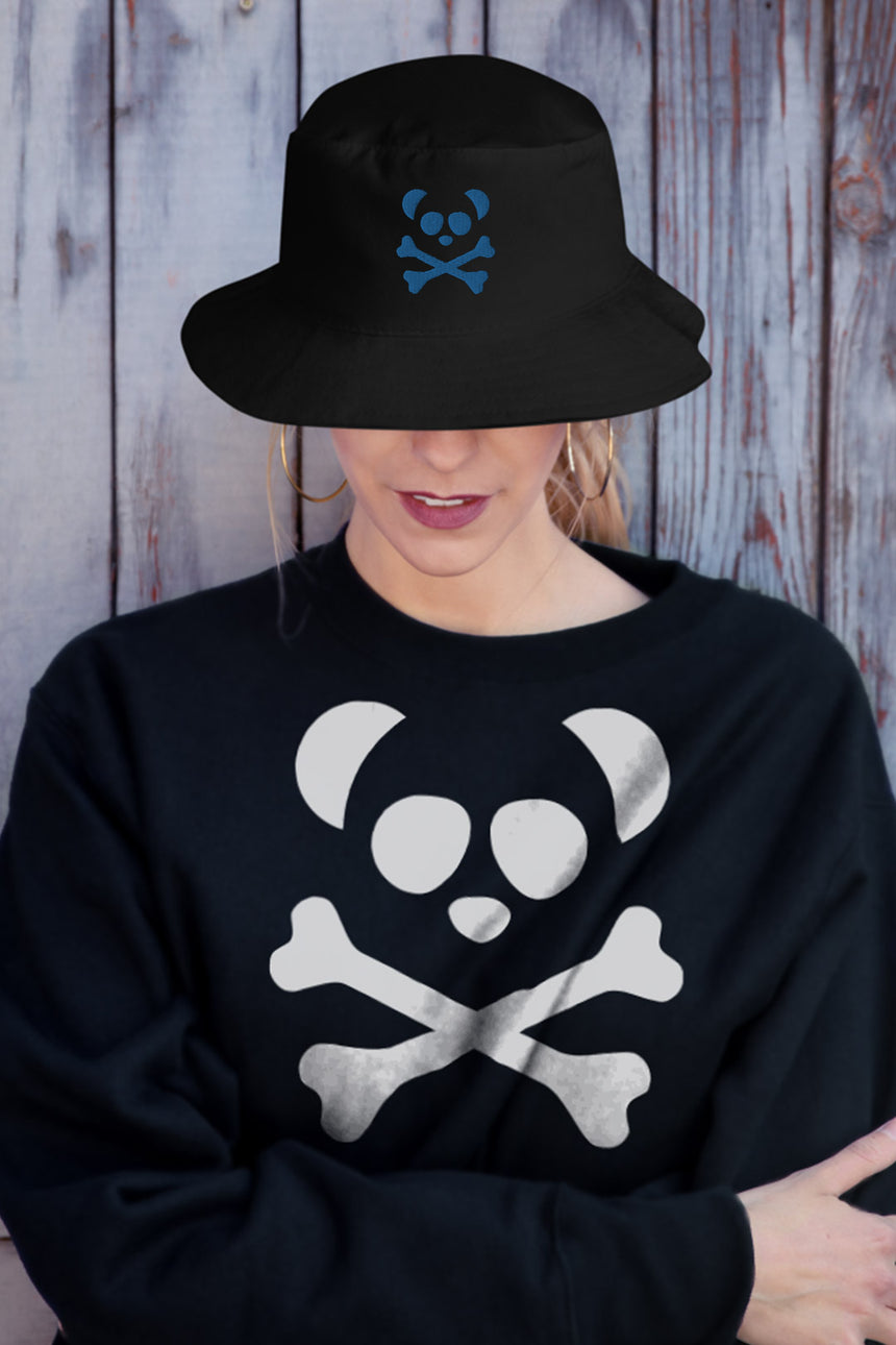 Unisex Blue Panda Skull Bucket Hat